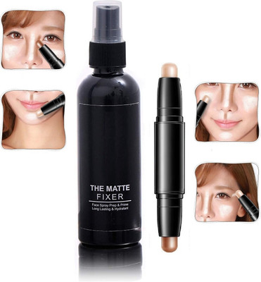 FELICECHIARA 2IN1 Contour And Highlighter Concealer And Makeup setting spray fixer(2 Items in the set)