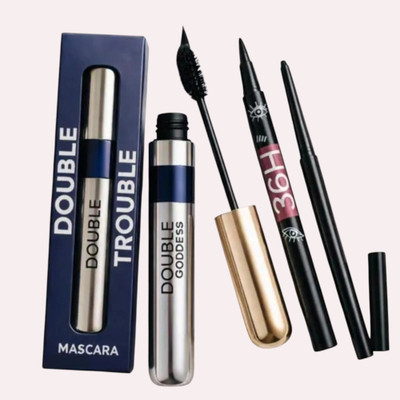 shevique Double Trouble Mascara with 36H Waterproof Eyeliner Combo(3 Items in the set)