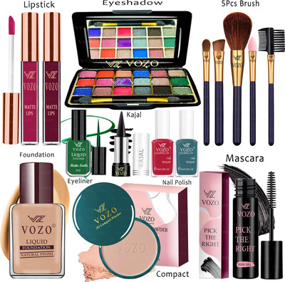 VOZO Makeup Combo Sets One-stop Beauty Package for Beginners and Professionals Set-68(15 Items in the set)