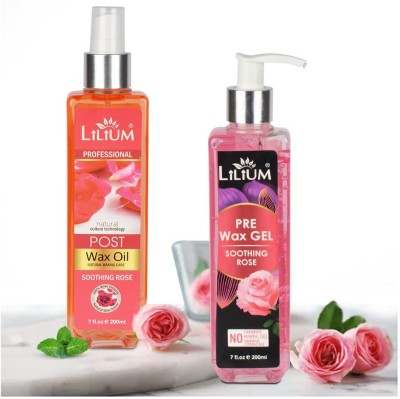 LILIUM Pre Wax Gel and Post Wax Oil Each For Soothing Rose(2 Items in the set)