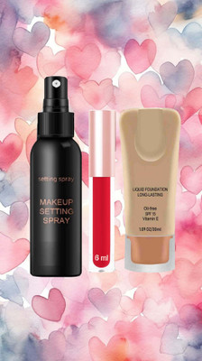 THTC Long Lasting Makeup Fixer Founadtion & Matte Lipstick(3 Items in the set)