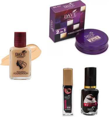 DA.VE Compact+Foundation+Eye Liner+Maskara(4 Items in the set)