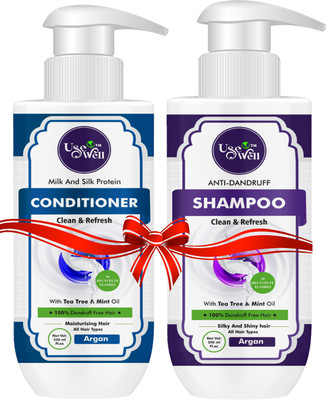 USE WELL Moroccan Argan Oil Shampoo and Conditioner For Smooth & Shine Hair(2 Items in the set)