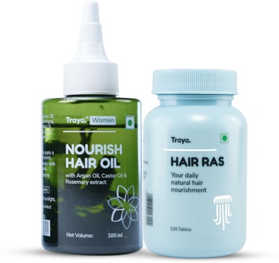 Traya Hair Nourish Combo | Nourish Oil & Hair Ras(2 Items in the set)