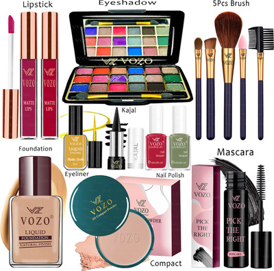 VOZO Makeup Combo Sets One-stop Beauty Package for Beginners and Professionals Set-133(15 Items in the set)
