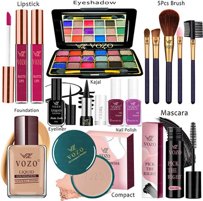 VOZO Makeup Combo Kit One-stop Beauty Package for Beginners and Professionals 149(15 Items in the set)