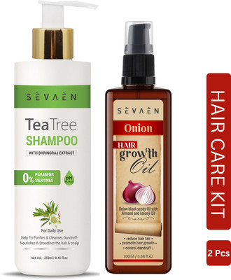 SEVAEN Teatree shampoo and Hair Growth Oil For Anti hair fall control and Dandruff(2 Items in the set)