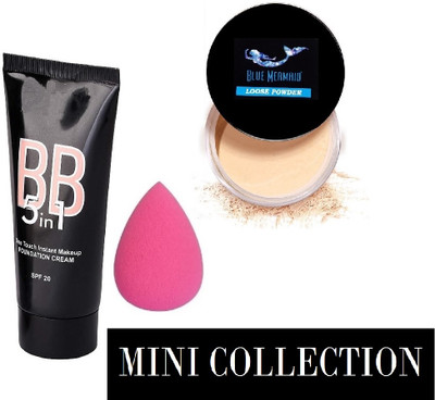 SEUNG PERFECT LOOSE POWDER BB 5 IN 1 FOUNDATION & SPONGE BEST COMBO KIT(3 Items in the set)