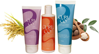 The Curl Co Curly Hair Care Combo, Shampoo 200g + Conditioner 200g + Strong Hold Curl Cream 150g |For Wavy and Curly Hair(3 Items in the set)