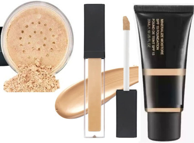 Latixmat Liquid Concealer, Full Coverage And Waterproof Oil Free Matte Foundation With Compact Powder(3 Items in the set)