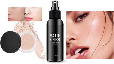 Libline ULTRA SOFT MATTE FINISH FACE LOOSE POWDER WITH MAKEUP SPRAY FIXER(2 Items in the set)