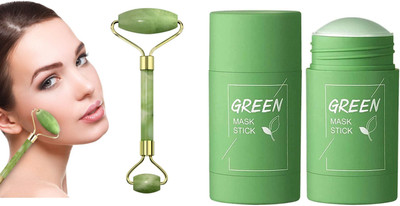 Lenon Premium Smooth Face Massager for Women & Green Tea Purifying Clay Stick Mask(2 Items in the set)