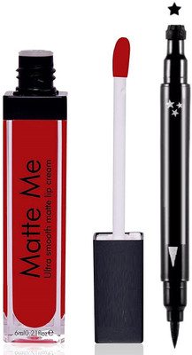 KAIASHA COMBO FOR ALL TYPE SKIN MAKEUP 1 RED LIPSTICK 2IN1 PEN EYELINER(2 Items in the set)