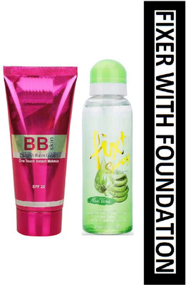 Maryville bb foundation cream with new setting makeup fixer perfect pack of 2(2 Items in the set)