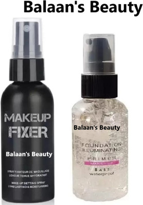 balaan's beauty bazar MAKEUP BASE GEL PRIMER WITH MAKEUP SETTING SPRAY FIXER COMBO Primer - 150 ml Primer - 150 ml (MULTICOLOR)(2 Items in the set)