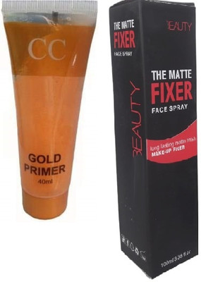Zhunmun Makeup Base New Pack fixer combo Golden Primer (50 gms) AND Matte Fixter (100 Ml)(2 Items in the set)
