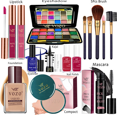 VOZO Makeup Combo Sets One-stop Beauty Package for Beginners and Professionals Set-327(15 Items in the set)