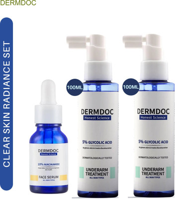 DermDoc 3-Piece Skin Set: 2 Glycolic Sprays + Niacinamide Face Serum(3 Items in the set)