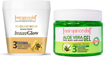 Aaryanveda Gold Bleach Cream For Glowing Skin & Removing Uneven Patches(2 Items in the set)