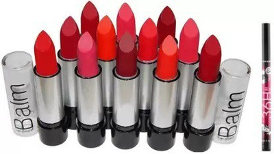 VISYA BEAUTY waterproof and longlasting lipstick combo With Waterproof Eyeliner(13 Items in the set)
