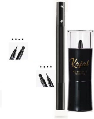 Neycare SMUDGED PROOF NEW BLACK EYE LINER WITH KAJAL LONG LASTING LOOK PACK OF 2(2 Items in the set)