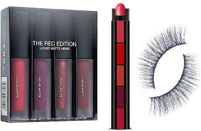 Ferguson 5IN1 LIPSTICK+MATTE MINI LIPSTICK+3D EYELASHES(COMBO PACK) (3 Items in the set)(3 Items in the set)