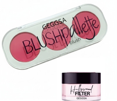 Geggsa 3 Colour BlushPalette with The Best Filter Face Makeup Primer 25ml(2 Items in the set)