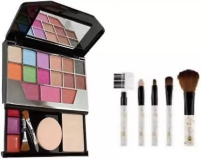 SUBHMUN 5024 MINI LAPTOP MAKEUP KIT WITH 5 MAKEUP BRUSH SET(6 Items in the set)