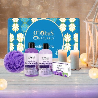 Globus Naturals Lavender Haven Essentials Bath & Body Gift Hamper, Set of 4(4 Items in the set)