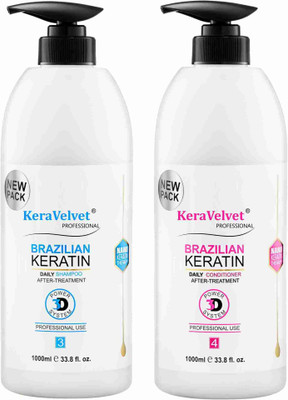 KeraVelvet Professional Global Secret Brazilian Keratin Shampoo 1000 ml + Conditioner 1000 ml(2 Items in the set)