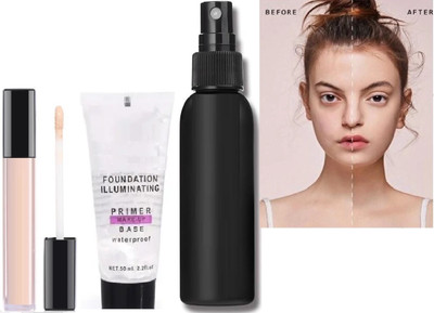 GABBU Use Makeup setting spary with concealer and matte finish primer(3 Items in the set)