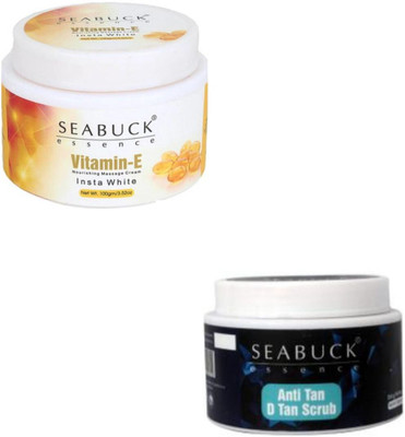 Seabuck Essence Vitamin-E Cream and Anti Tan D tan Scrub(2 Items in the set)