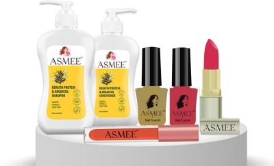 Asmee Cosmetics hamper pack of 6 Shampoo, Conditioner, Nail Polish, Lipstick(500 ml)