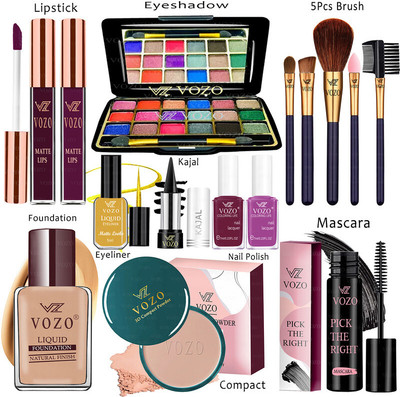 VOZO Makeup Combo Kit One-stop Beauty Package for Beginners and Professionals KT-192(15 Items in the set)