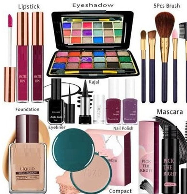 GLOW IT Makeup Combo Kit One-stop Beauty Package for Beginners and Professionals 61(15 Items in the set)