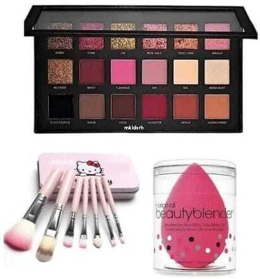 mkldsrh rose gold eyeshadow with make up brushes with beauty blenders for face make up kit(3 Items in the set)