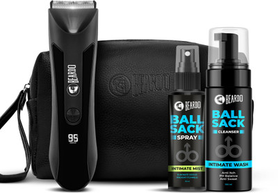 BEARDO Intimate Care Travel Kit | Incrediball Trimmer, Intimate Wash & Mist With Pouch(4 Items in the set)