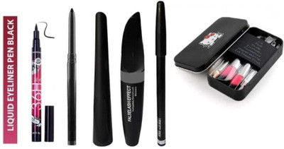 mkldsrh 3 in 1 kajal eyeliner mascara with 36 h eyeliner with make up brushes(3 Items in the set)
