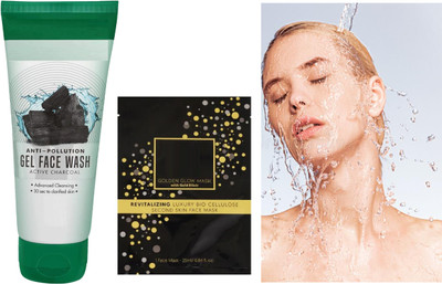 GABBU Activated Charcoal Face Wash & Hydrates The Skin Diamond Pearlescent Face(2 Items in the set)