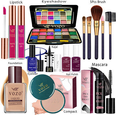 VOZO Makeup Combo Kit One-stop Beauty Package for Professionals 346(15 Items in the set)