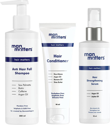 Man Matters Hair Care Kit for Men | DHT Blocker Shampoo 200ml | Serum 90ml |Conditioner 90ml(3 Items in the set)