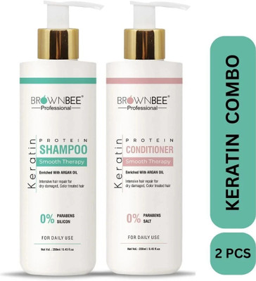 brownbee Keratin Protein With Argan Oil Shampoo And Keratin Smooth Therapy Conditioner(2 Items in the set)