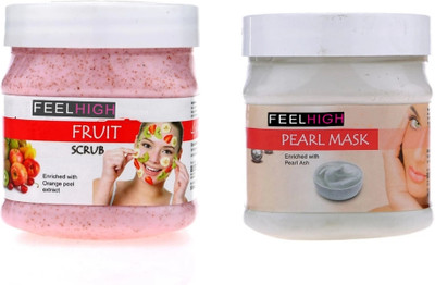 feelhigh Face & Body Fruit Scrub & Pearl Mask-Skin care Products(2 Items in the set)
