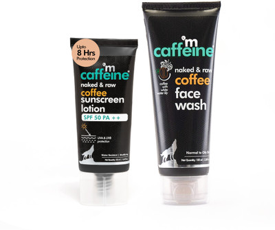 mCaffeine Daily Coffee Sun Protection SPF 50++ Duo with Face Wash & Sunscreen|Men & Women(2 Items in the set)