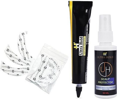 Ultra Hold Adhesive Glue(Tube)30g, with Scalp Protector 60ml, and No-Shine Strips(3 Items in the set)
