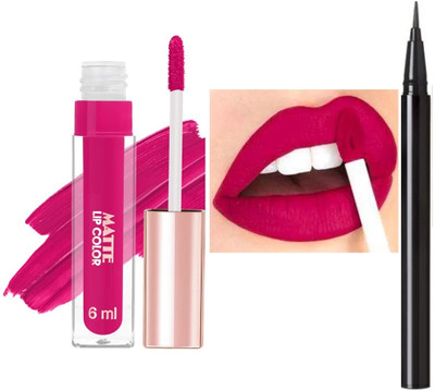 Emijun Waterproof Matte finish combo with lipstick and eyeliner(2 Items in the set)