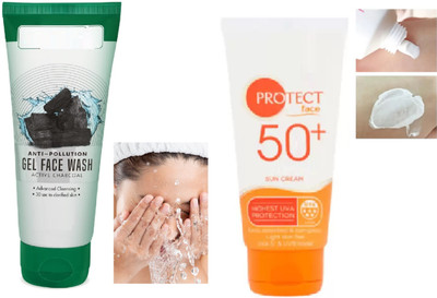 Jiwoo High pigment face and body comboo kit face wash and sunscrem(2 Items in the set)