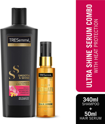 TRESemme Ultra Shine Serum Combo for Super shiny Finish - 340ml Shampoo and 50ml Serum(2 Items in the set)