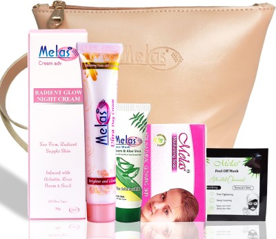 Melas Skincare Essential Kit | for Dry Skin Pure, Clear ,Bright & Radiant Skin(6 Items in the set)