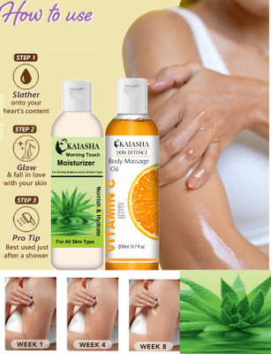 KAIASHA Aloe Multi Benefit Aloe Vera Moisturisers Skin lotion & Orange & Vitamin C(2 Items in the set)